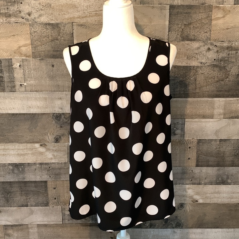Talbots Sleeveless Polka Dot Top Size M